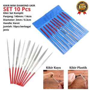 Alat Kikir Diamond 10 Pcs Mata Lurus Pengikir Flat Rata Files Alat Kikir 10 Pcs Stainless Steel / Kikir Set Komplit 10 Pcs