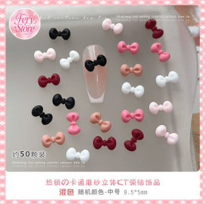 150 pcs Chiếc Móng Tay Hoạt Hình Nơ Mèo Kitty Dễ Thương Nữ Tính Nhựa Móng Tay Nghệ Thuật DIY Quyến Rũ Trang Trí