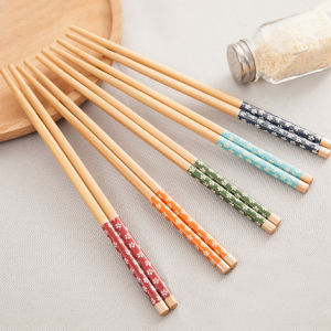 Gratis Semua - Sumpit Bambu Motif Bunga / Sumpit Bambu Panjang Motif Bunga / Sumpit Makan Bamboo Chopsticks / Sumpit Mie Termurah