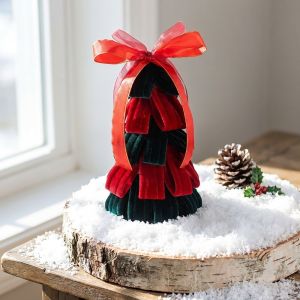 DGFDF Ribbon Bow DIY Pipe Stick Christmas Tree Mini Foam Xmas Tree Handmade Gift DIY Exquisite Tabletop Xmas Tree Holiday