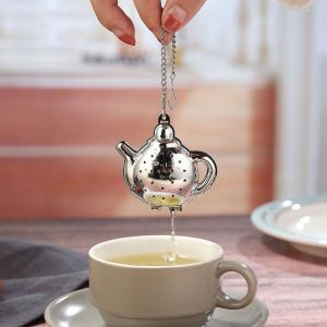 ANGFEW Stainless Steel Durable with Base Tea Accessories Reusable Bird Duck Teapot Shape Spice Strainer Coffee Filter Herbal Spice Filter Tea Infuser