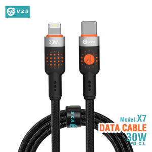 V2S X7 30W Fast Charging Nylon braided cable & Sync cable 1meter PD C-L type-C/to/iPH