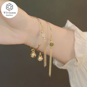 Viviann Original Hetian Jade Bracelet Bell Charm Tassel Pendant Bracelet bracelet with bell bracelet set with box bracelet korean style girl jade bell bracelet ladies wrist jewelry dress accessory