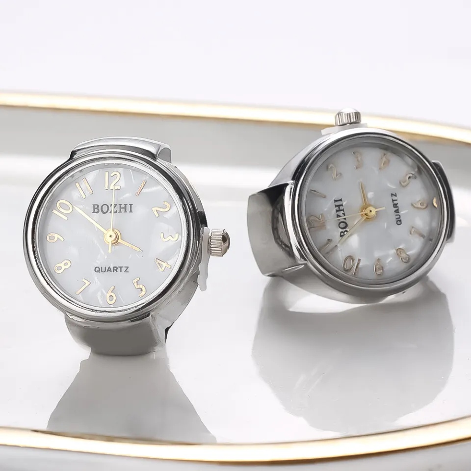 op058] Retro Punk Quartz Finger Watch Ring for Women Men Couple