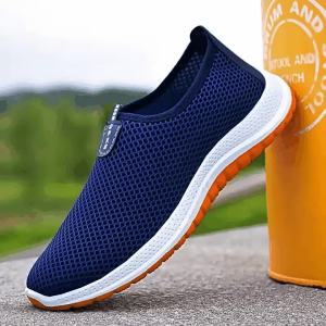 Canvas Shoes For Middle-Aged And Elderly Men Thickened Cowhide Sole Slip-On Lightweight Shoes