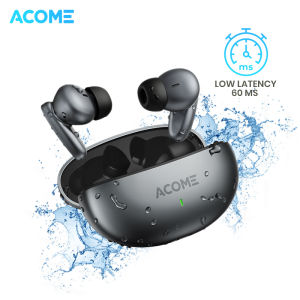 ACOME TWS GAMING T8 / TWS ANTI DELAY LOW LATENCY 60 MS / Headset Wireless Earphone Bluetooth 5.3 IPX5 Waterproof Latensi Rendah 60ms Original - Garansi Resmi 1 Tahun