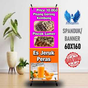 Spanduk Banner ANEKA PISANG COKLAT & JERUK PERAS Costom Desain