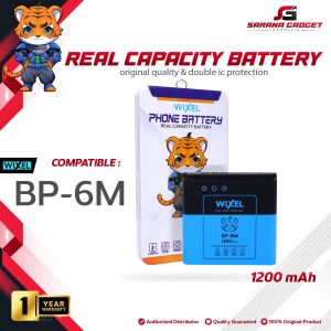 WIXEL Baterai BP-6M Nokia 3250 6151 6233 6280 6288 9300 9300i N73 N77 N93 Double Power Real Capacity Batre Batrai Battery Original Ori Dual BP6M