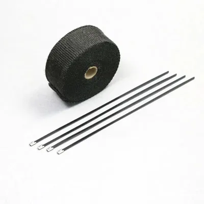 Motorcycle Exhaust Header Pipe Car Motorcycle Exhaust Wrap Heat Insulation Tape Exhaust Pipe Cloth Roll Manifold Heat Retention Motorcycle Exhaust Manifolds Glass Fiber Cloth Heat Resistant Cloth Insulation Tape