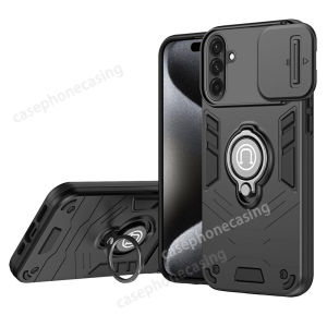 Rugged Armor Shockproof Casing For Samsung Galaxy A56 A55 A36 A26 A16 A06 5G 4G 2025 Phone Case Slide Push Window Metal Ring Holder Back Cover