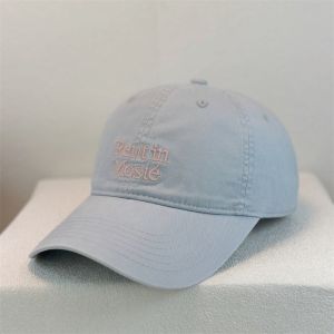 THANKSKY Cấu trúc mui mềm Mũ bóng chày thêu Khóa kim loại có thể điều chỉnh Thân thiện với người đầu to Mũ lưỡi trai có chữ in phong cách cổ điển Mũ lưỡi trai cotton đã giặt Vải cao cấp thoáng khí Mũ chống nắng màu Morandi Chống nắng ngoài trời