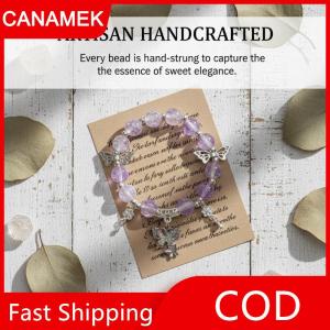 【CANAMEK】 Cô Gái Bướm Đính Cườm Vòng Đeo Tay Với Có Thể Điều Chỉnh Dây Đàn Hồi Món Quà Làm Bằng Tay Ngọt Ngào Cho Trường Bạn Bè
