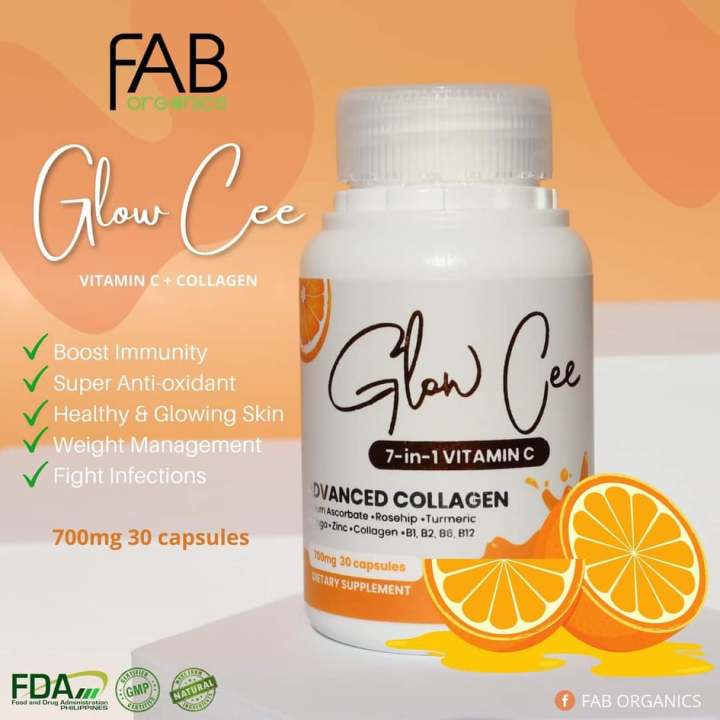 Glow Cee 7in1 Vit C w/ Collagen 60 capsules Check for Immune Booster ,Good for 18 yrs old and