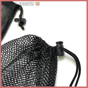 CISWGE Black White Durable Mesh Drawstring Bag Storage Pouch Multi Purpose Home Travel Outdoor Activity Laundry Bag Stuff Sack