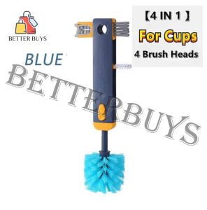 BETTER BUYS 4-in-1 Cup Cleaning Brush Cup Washing Brush Glass Milk Bottles Cleaning Tool
