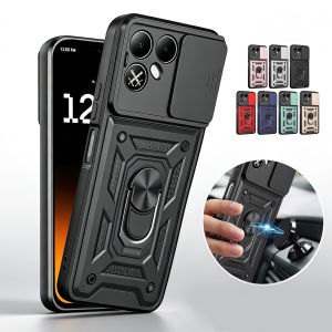 Case for Tecno Pova 8 5G Slide Lens Protector Cover for Pova8 Shockproof Armor Phone Case c 360° Rotatable Ring Kickstand