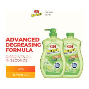 UIC Big Value Dishwashing Liquid Twin Pack 2x1L - Natural Lime