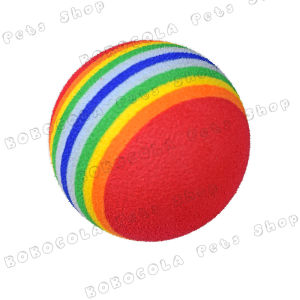 Mainan Bola Pelangi Kucing Anjing Bola Interaktif Elatis Rendah Pet Toy