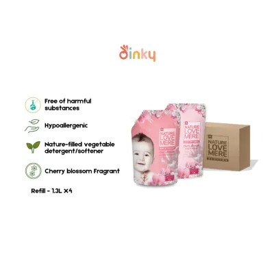 4X Refills = 5.2L Bundle | Nature Love Mere - Korea Baby Laundry Detergent / Softener | Natural Premium Cleaning agent | Hypoallergenic