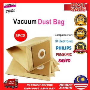 DISERVSTORE 5 PCS Vacuum Cleaner Bag Dust Bag Replacement ELECTROLUX PENSONIC PHILIPS SANYO Beg Sampah Vacuum Universal Replacement Beg Habuk Vacuum Cleaner Dust Bag Vacum Vacuum Bag Vakum Habuk Beg