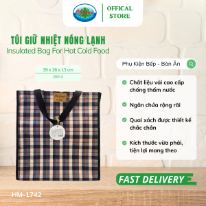 Túi Giữ Nhiệt Nóng Lạnh Ohiama Insulated Bag For Hot Cold Food HM-1742 (Giao Màu Ngẫu Nhiên)