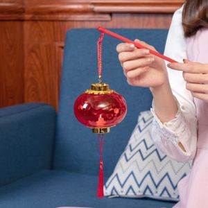 GUTUN พลาสติกทำจากพลาสติก โคมไฟปีใหม่จีน ที่ส่องสว่างส่องสว่าง ทำด้วยมือทำ โคมไฟโคมไฟ LED คริสตัลฉายภาพ พร้อมพู่ห้อย ของเล่นเรืองแสงได้ เทศกาลฤดูใบไม้ผลิ