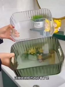 Storage artifact rental housing storage box with lid transparent storage box rectangular storage basket miscellaneous household sorting box