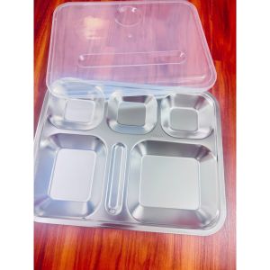 Khay cơm 5 ngăn lớn miệng dẹp Dài 36cmx rộng 285cmx sâu 3cm