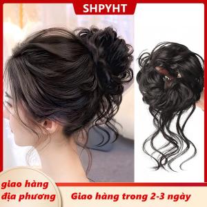 [COD] SHPYHT Giao hàng địa phương Tổng hợp xoăn Bun lộn xộn Claw chignon Clip đàn hồi tóc scrunchies hairpieces Donut updo tóc miếng đối với phụ nữ