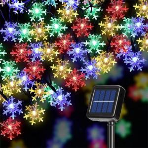 20/50LED Solar Snowflake Lights Christmas String Lights 8 modes Powered Fairy Lights for Wedding Party Garden Xmas Decor