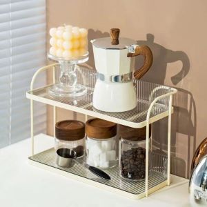 PTPT Creative Condiment Shelf Simple High-capacity Storage Rack Miscellaneous Organizer Double-layer Bathroom Shelf Kitchen