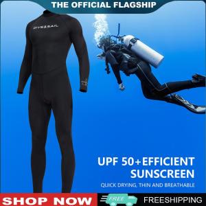 [CHAMAIR STORE] Men Diving Protection Clothes Warm Sunscreen Snorkeling Surfing Swimsuit with Zipper Anti-scratch Breathable Outdoor Accessories