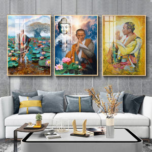 Bộ 3 tấm tránh Thích Minh Tuệ chất liệu in gỗ tráng gương bọc viền cao cấp