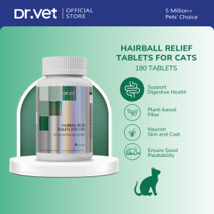 DR. VET Hairball Relief Tablets for Cats (180 Tablets)