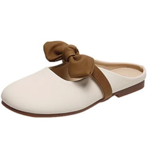 Women Flat Half Slippers Outer Single Shoes Bow