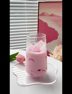 Water Cup Coffee Milk Vertical Pattern Glass Simple Style High-Value Household Drink Cups 500ml