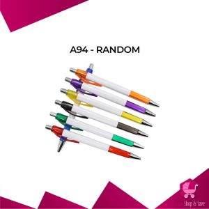 BabyShop-A94 Pulpen Plastik 1MM Pen Promosi Segi Empat / Pena Cetekan Pulpen Alat Tulis Kantor