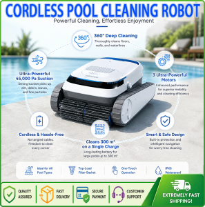 AIRROBO PC10 Cordless Robotic Pool Cleaner Wall Climbing Intelligent Route Planning Automatic Swimming Pool Vacuum Robot SG Ready Stock