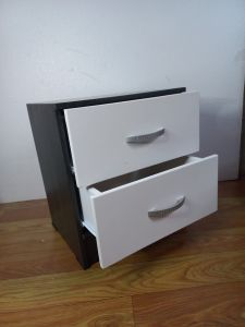 Meja Sisi Nakas Minimalis Modern Pelengkap kamar tidur masa kini Serbaguna Harga ekonomis 2 Laci