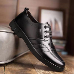 Korean Mens Leather Shoes Business Formal Office Mens Shoes British Style Casual Leather Shoes Sole Soft