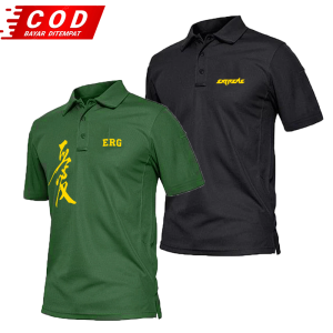 Beli 1 Dapat 2 Pcs Kaos Polo man shirt  |  Motif Keren ERG  relax - Extreme Text kuning | Keren Distro Premium Katun |