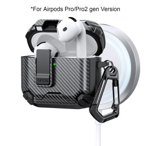 ZUZG For Airpods Pro 2 /4th Gen Case For AirPods 4 Case Magnetic Automatic Switch Case Carbon Fibre Wireless Charging Cover Phone Stand Design