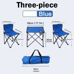 OKASUMI 3 Piece Table Chair Set Outdoor Foldable Beach Chair Camping Portable Fishing Picnic Folding Tables Chairs