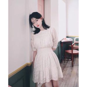 D11814 Aiko Mid Sleeve Embro Mini Dress