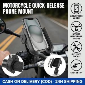 Bicycle Motorcycle Phone Holder Handlebar Mount Quick Release Secure Lock Adjustable 60-90mm Bracket for Cycling