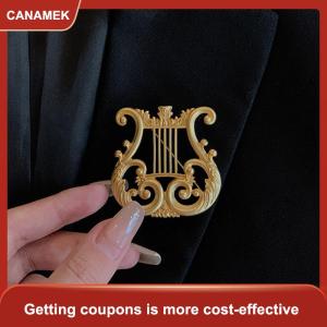 【CANAMEK】 Thời trang cổ điển đàn hạc mạ Vàng Matte trâm cài cho phụ nữ quần áo áo đồ trang sức accessries Quà Tặng