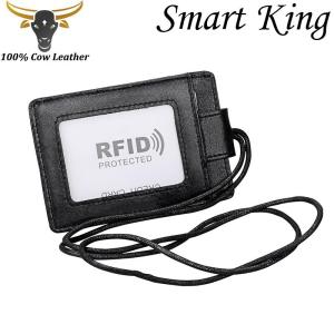Smart King New Credit Card Holder Slim Minimalist Card Clip Holder Wallet Genuine Cow Leather Fashion RFID Block ID Card Wallet for Man & Women