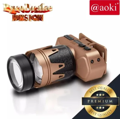 AOKI Senter Kepala PyroDrake | Bisa Menyulut Api | Sensor Gerak | 3 Warna Cahaya | USB Recharge 3705X 2500Lumen
