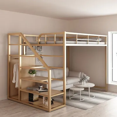 Bedstead Loft Apartment Duplex Upper Bunk Multifunctional Iron Bed