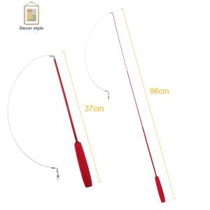 ของเล่นหยอกแมวสีสันสดใสไม้กายสิทธิ์แบบโต้ตอบของเล่นสำหรับแมวให้เล่นและฝึกฝนที่บ้าน